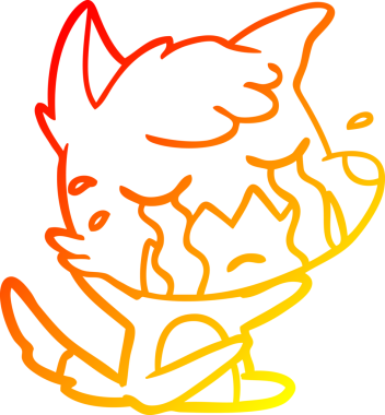 Bir insan tarafından çizilmiş ağlayan tilki çizgi filmi.