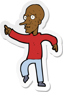 Bir insan tarafından çizilmiş kızgın yaşlı bir adamın çıkartması.