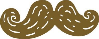 Bir insan tarafından çizilmiş kıvırcık bıyıklı karalama.