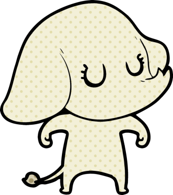 Bir insan tarafından çizilmiş şirin bir fil.