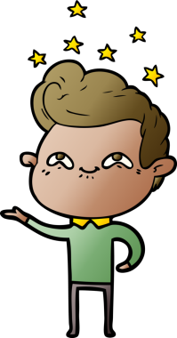 Bir insan tarafından çizilmiş heyecanlı bir çizgi film.