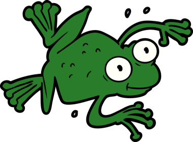 bir insan tarafından çizilmiş bir kurbağa.