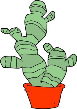 bir insan tarafından çizilmiş karikatür kaktüsü