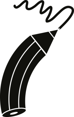 Bir insan tarafından çizilmiş bir çizginin vektör simgesi çizimi