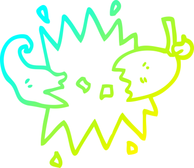 Bir insanın çizdiği kırmızı acı biber çizgi filminin soğuk gradyan çizimi