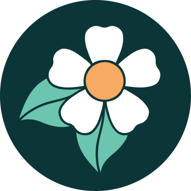 Bir insan tarafından çizilmiş bir çiçeğin ikonik dövme şekli