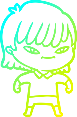 Bir insan tarafından çizilmiş bir karikatür kadın çizimi.