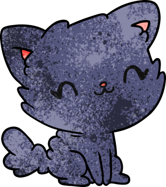 desenli çizgi film çizimi sevimli kawaii pofuduk kedi bir insan tarafından çizilmiş