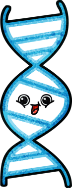 Bir insan tarafından çizilmiş DNA ipliğinin retro grunge desen karikatürü