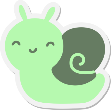 Bir insan tarafından çizilmiş şirin salyangoz çıkartması.