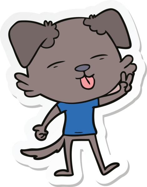 Bir insan tarafından çizilmiş bir köpeğin çıkartması.