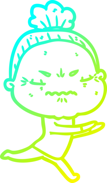 Bir çizgi film çizimi, bir insan tarafından çizilmiş yaşlı bir kadını rahatsız ediyordu.