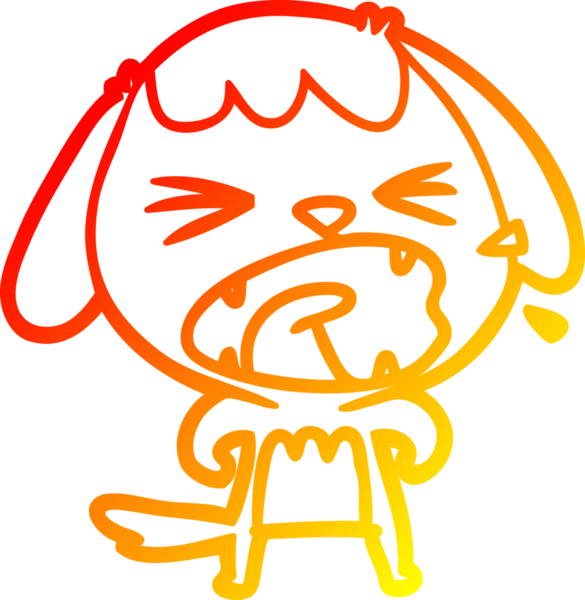 Bir insan tarafından çizilmiş sevimli bir köpeğin sıcak çizgi çizgisi.