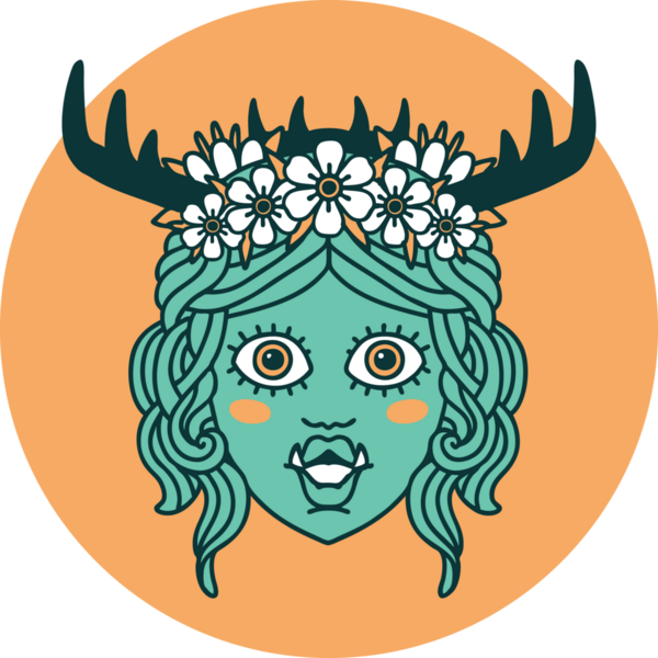 Bir insan tarafından çizilmiş Ork Druid karakter simgesi