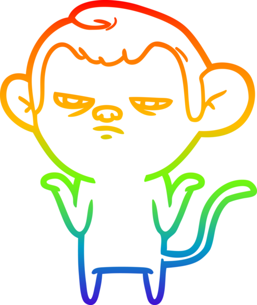 gökkuşağı gradyan çizgi çizimi bir insan tarafından çizilmiş bir maymun