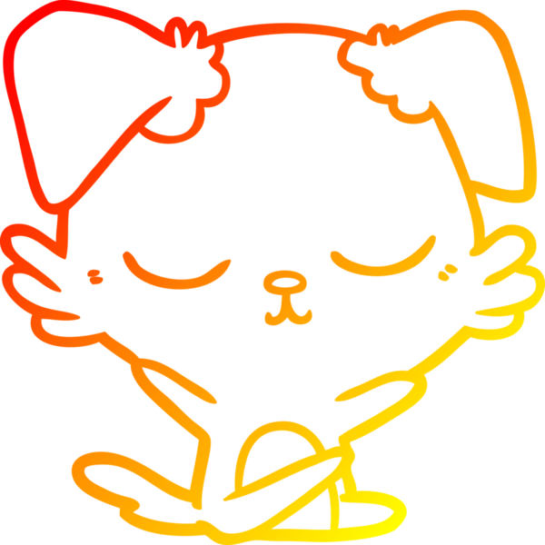 Bir insan tarafından çizilmiş sevimli bir köpeğin sıcak çizgi çizgisi.