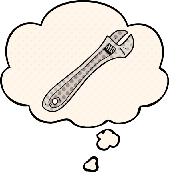 Bir insan tarafından çizilmiş çizgi roman tarzında düşünce baloncuğu olan çizgi film anahtarı