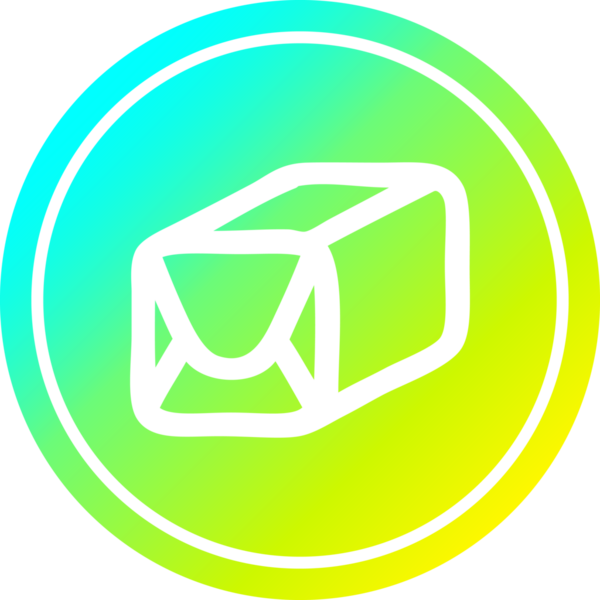 bir insan tarafından çizilen serin gradyan bitiş ile paketlenmiş dairesel simge