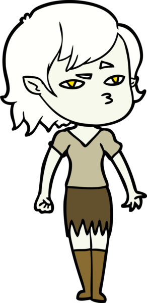 Bir insan tarafından çizilmiş vampir kız çizgi filmi.