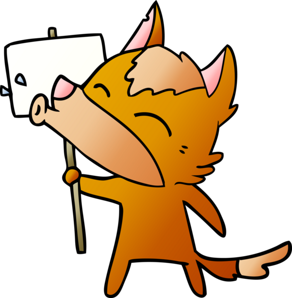 Bir insan tarafından çizilmiş tilki çizgi film karakteri