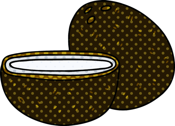 Bir insan tarafından çizilmiş çizgi roman tarzı tuhaf hindistan cevizi.