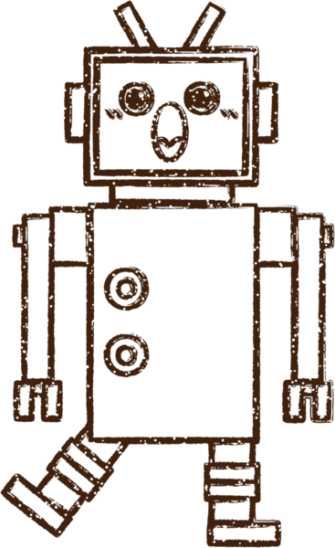 Bir insan tarafından çizilen Çılgın Robot Kömürü