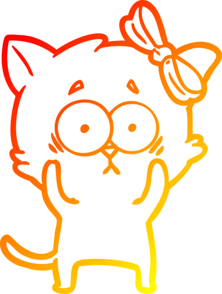 Bir insan tarafından çizilmiş çizgi film kedisinin sıcak çizgi çizimi