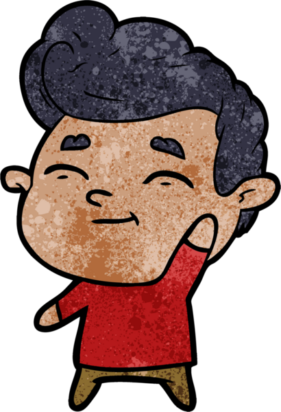 Bir insan tarafından çizilmiş mutlu çizgi film adamı.