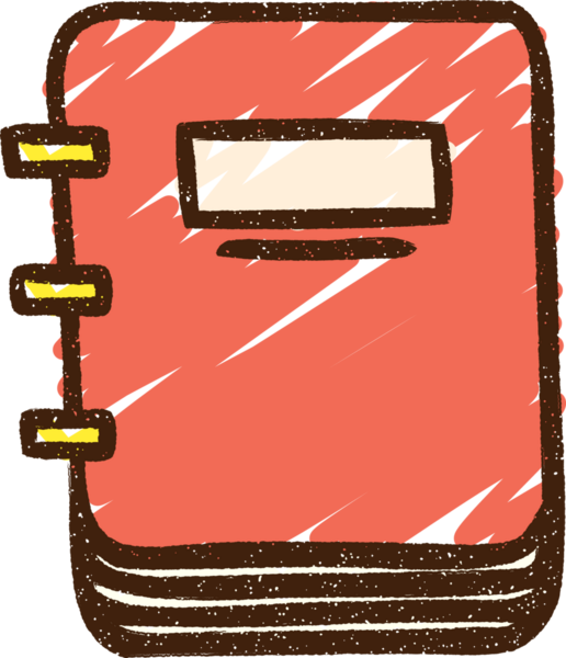 Bir insan tarafından çizilen Not Defteri Tebeşiri