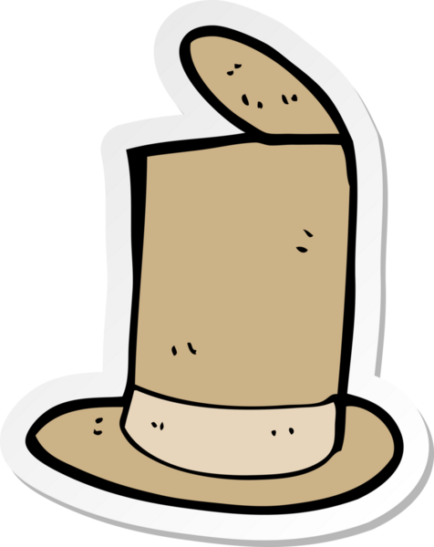 Bir insan tarafından çizilmiş eski bir şapka çıkartması.