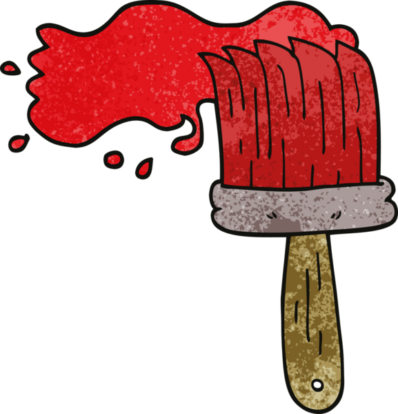 Bir insan tarafından çizilmiş karalama boya fırçası.