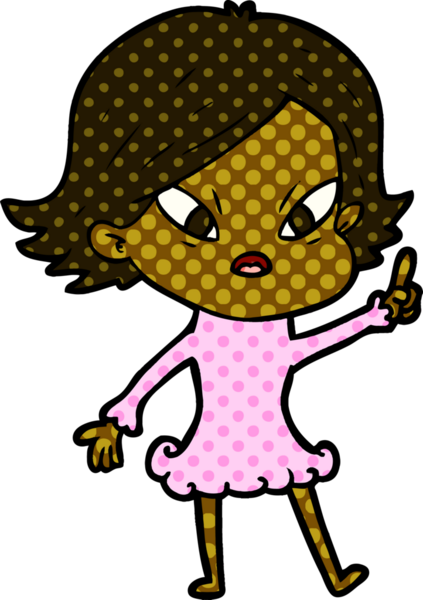 Çizgi film bir insan tarafından çizilmiş stresli kadın.