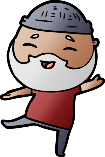 Bir insan tarafından çizilmiş mutlu sakallı bir adam.