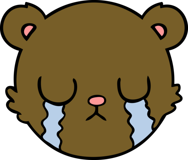 Bir insan tarafından çizilmiş şirin oyuncak ayı suratı.