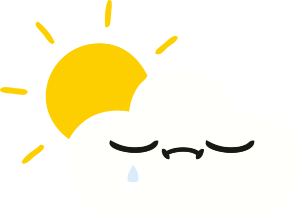 Bir insanın çizdiği gün ışığının ve bulutun düz rengi.