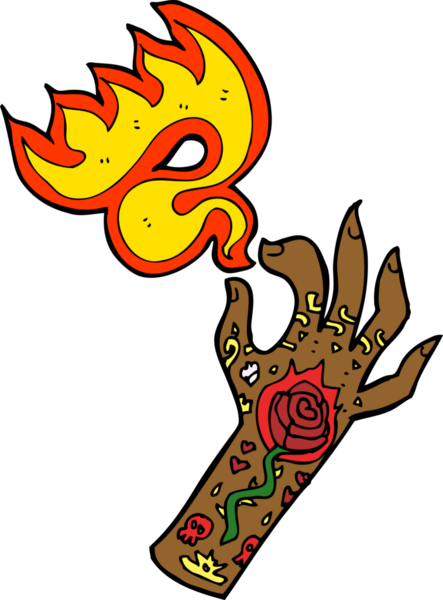 Bir insan tarafından çizilmiş dövme el sembolü.