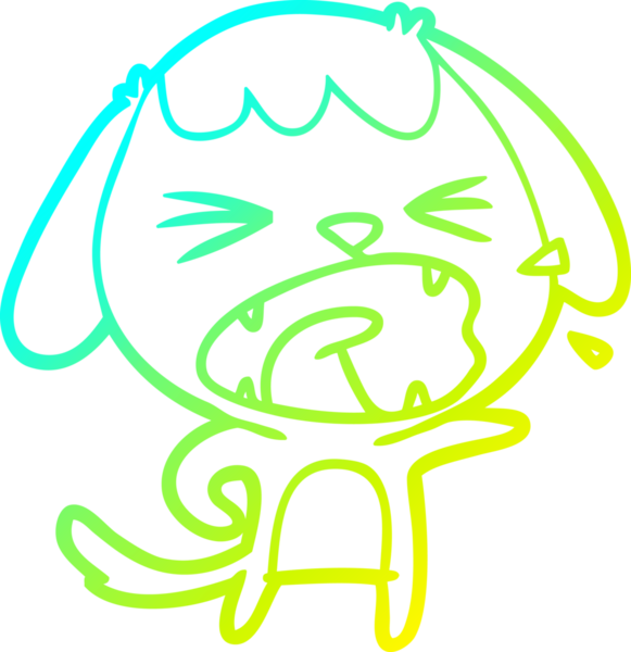 Bir insan tarafından çizilmiş şirin bir köpeğin soğuk gradyan çizimi