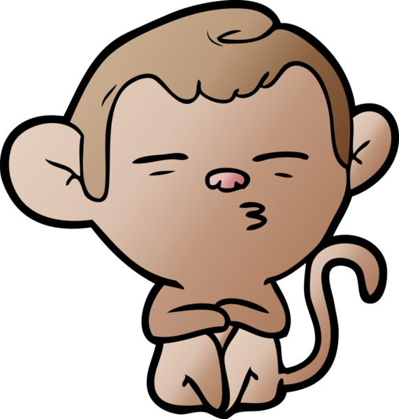 bir insan tarafından çizilmiş şüpheli maymun çizgi filmi