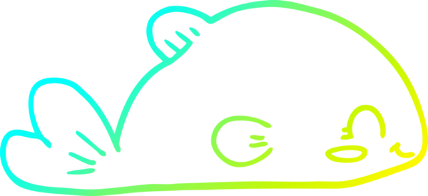 Bir insan tarafından çizilmiş bir karikatür balığının soğuk gradyan çizimi