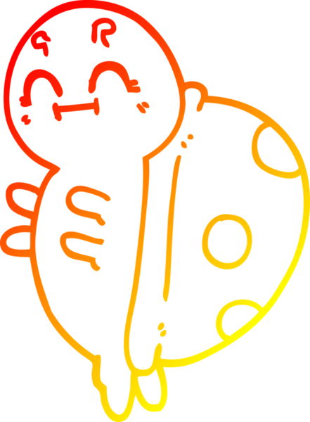 Bir insan tarafından çizilmiş sevimli bir uğur böceğinin sıcak çizgi çizimi