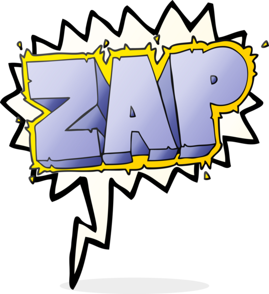 Bir insan tarafından çizilmiş serbest konuşma balonu karikatür zap sembolü