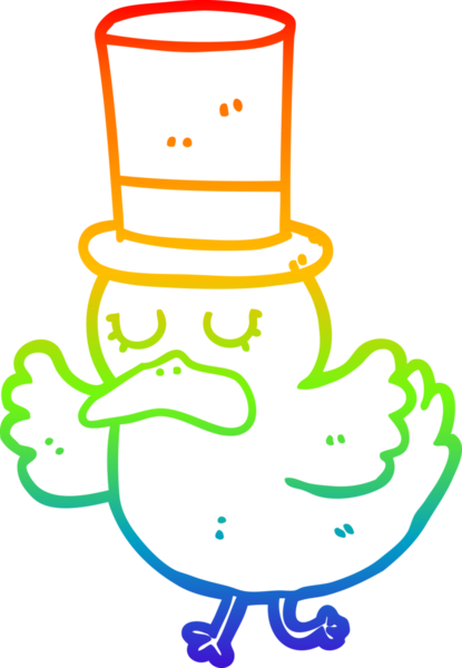 Bir insan tarafından çizilmiş silindir şapkalı bir ördeğin çizimi.