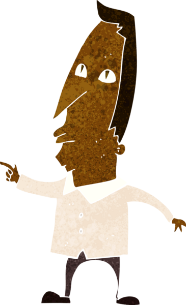 Bir insan tarafından çizilmiş çizgi filmdeki adam.