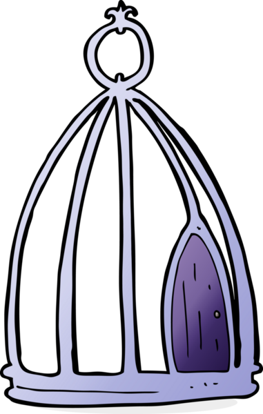 Bir insan tarafından çizilmiş bir kuş kafesi.