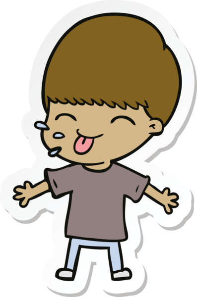 Bir insan tarafından çizilmiş bir çizgi film karakterinin çıkartması.