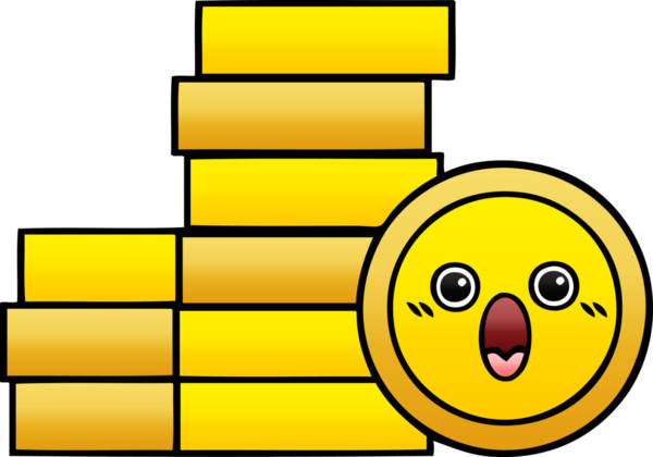 Bir insan tarafından çizilmiş bozuk paranın gölgelenmiş karikatürü