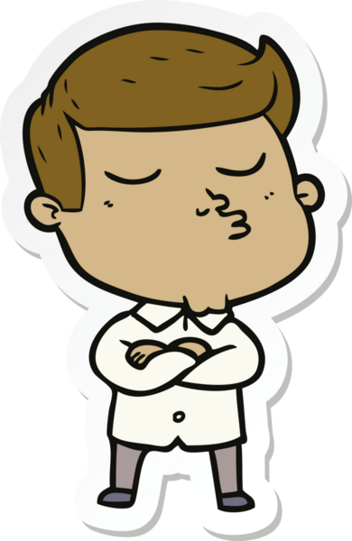 Bir insan tarafından çizilmiş bir çizgi film modelinin çıkartması.