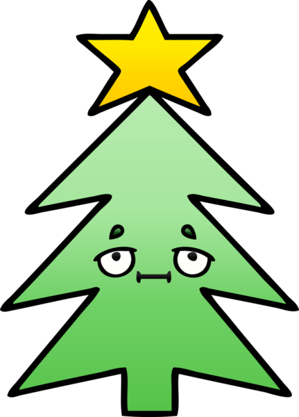 Bir insan tarafından çizilmiş bir noel ağacının gölgeli karikatürü.