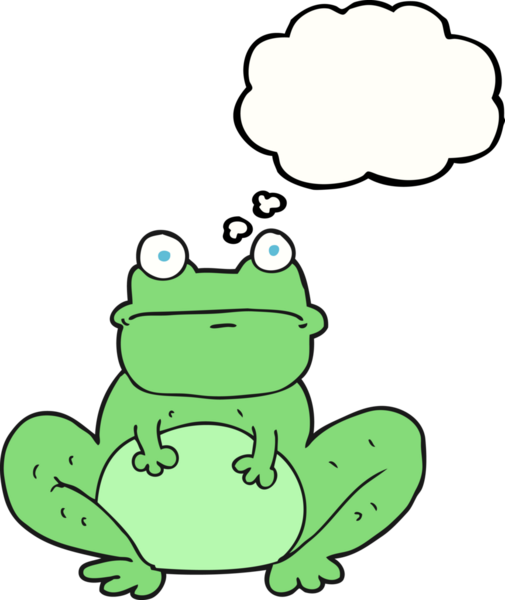 Bir insan tarafından çizilmiş serbest çizim baloncuklu kurbağa.