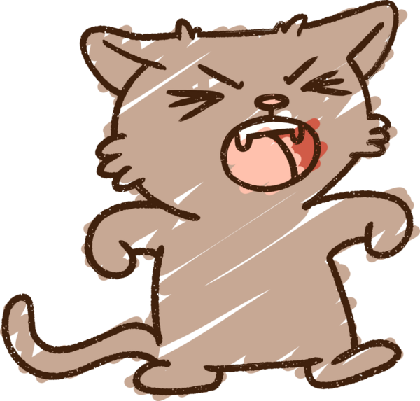 Bir insan tarafından çizilen Şarkı Söyleyen Kedi Tebeşiri